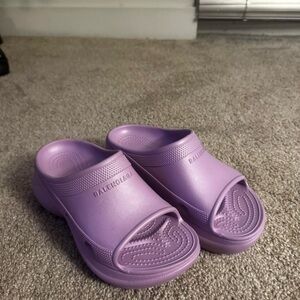 Balenciaga Purple Croc Slides